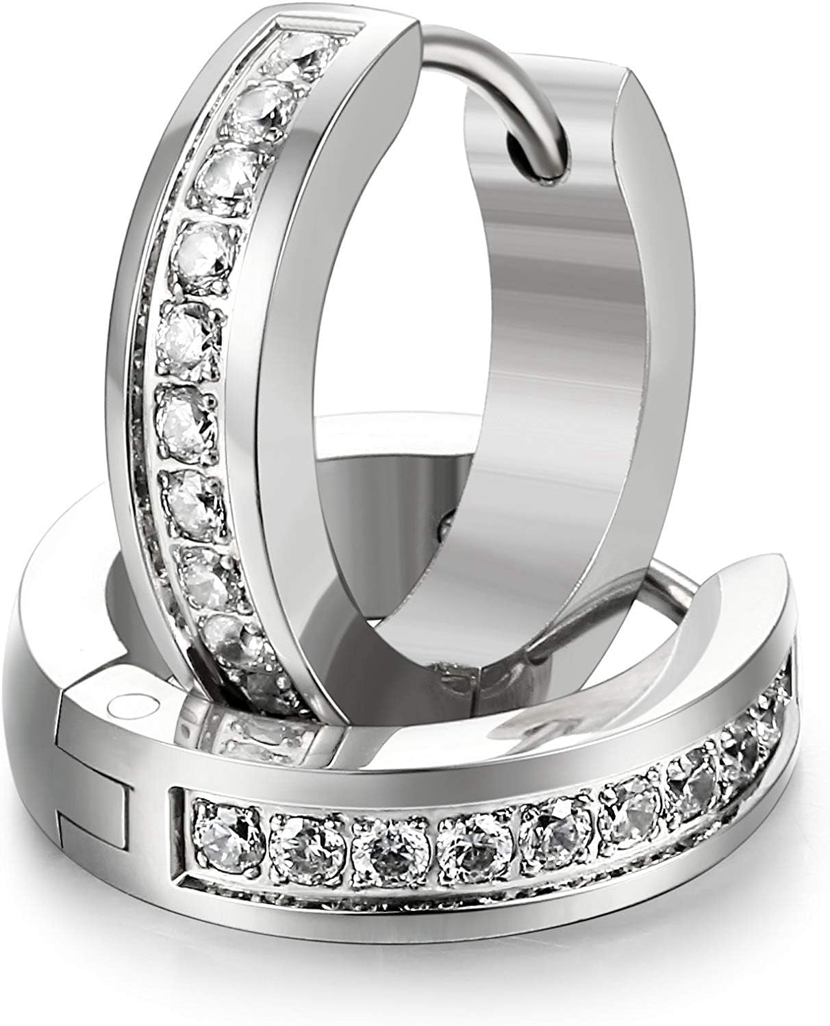 Brincos Eternity Silver - Aço Inoxidável & Zircónias AAA+