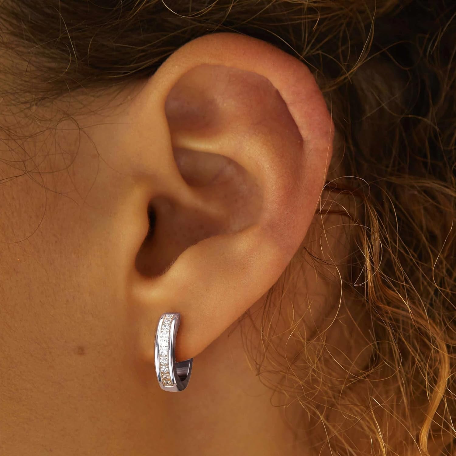 Brincos Eternity Silver - Aço Inoxidável & Zircónias AAA+