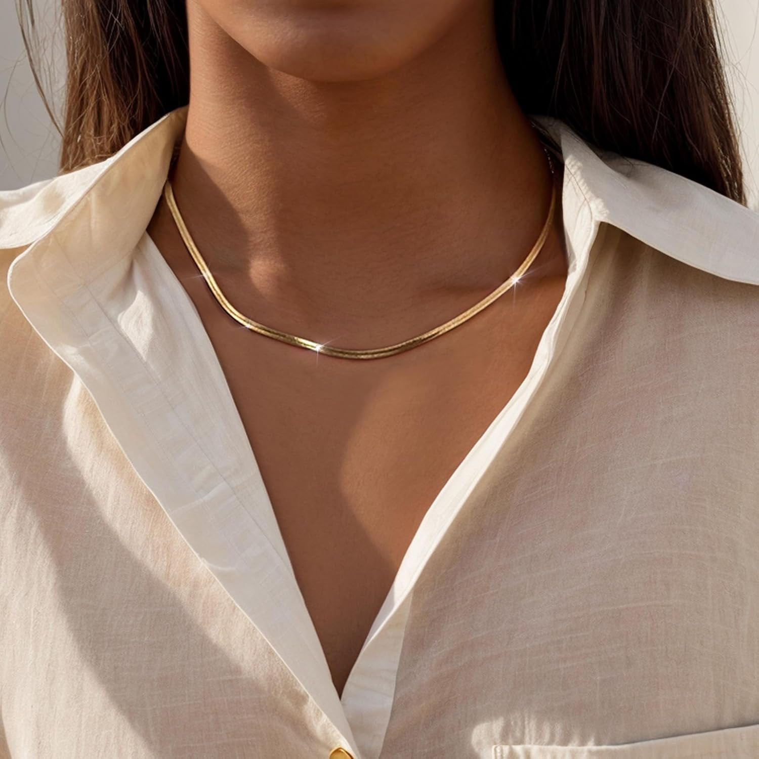 Colar Layered Snake Gold