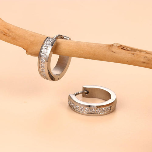 Brincos Eternity Silver - Aço Inoxidável & Zircónias AAA+